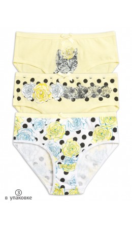 Трусы для девочек Ванильный/ванильный/белый(7/7/2)