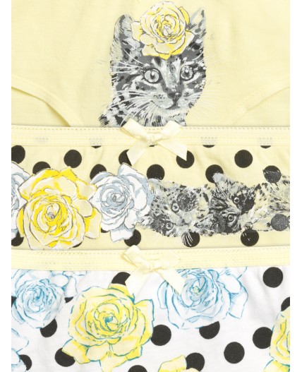 Трусы для девочек Ванильный/ванильный/белый(7/7/2)