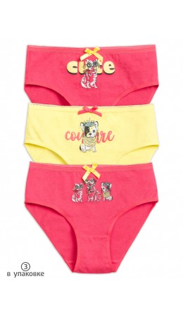 Трусы для девочек Малиновый/малиновый/желтый(25/25/11)
