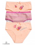 Трусы для девочек Персиковый/розовый/персиковый(33/37/33)