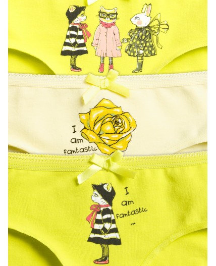 Трусы для девочек Желтый/желтый/желтый(11/11/11)