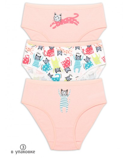 Трусы для девочек Розовый/белый/розовый(37/2/37)