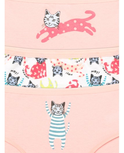 Трусы для девочек Розовый/белый/розовый(37/2/37)