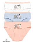 Трусы для девочек Белый/сиреневый/персиковый(2/42/33)