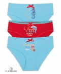 Трусы для девочек Лазурный/коралловый/лазурный(21/16/21)