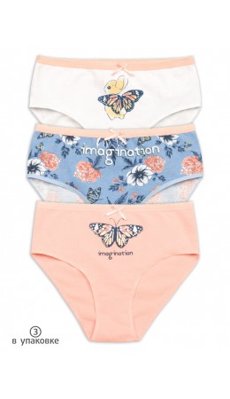 Трусы для девочек Белый/голубой/персиковый(2/9/33)