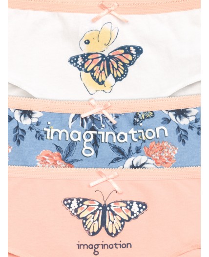 Трусы для девочек Белый/голубой/персиковый(2/9/33)