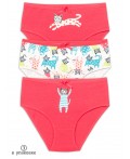 Трусы для девочек Красный/белый/красный(18/2/18)