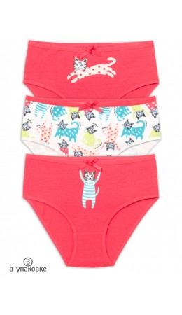 Трусы для девочек Красный/белый/красный(18/2/18)