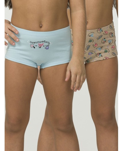 Трусы для девочек Песочный/голубой(34/9)