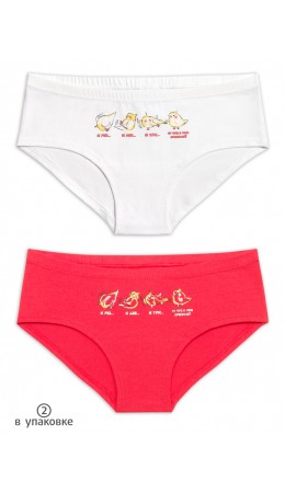 Трусы для девочек Белый/красный(2/18)