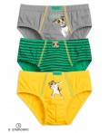 Трусы для мальчиков Серый/зеленый/желтый(40/12/11)