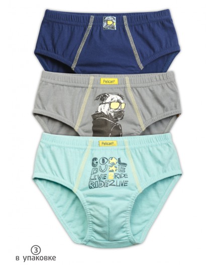 Трусы для мальчиков Лазурный/серый/темно-синий(21/40/54)