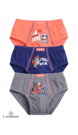 Трусы для мальчиков Оранжевый/темно-синий/серый(31/54/40)