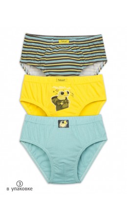 Трусы для мальчиков Серый/желтый/серый(40/11/40)