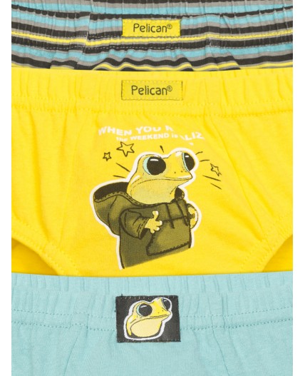 Трусы для мальчиков Серый/желтый/серый(40/11/40)