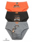 Трусы для мальчиков Оранжевый/черный/серый(31/49/40)