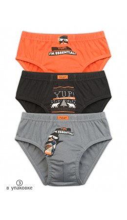 Трусы для мальчиков Оранжевый/черный/серый(31/49/40)