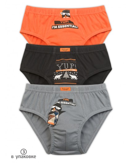 Трусы для мальчиков Оранжевый/черный/серый(31/49/40)