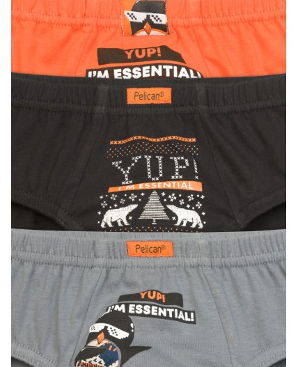 Трусы для мальчиков Оранжевый/черный/серый(31/49/40)
