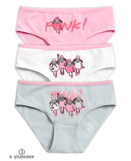 Трусы для девочек Розовый/белый/серый(37/2/40)