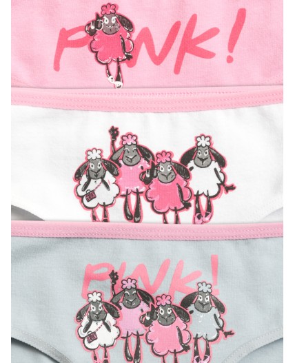 Трусы для девочек Розовый/белый/серый(37/2/40)