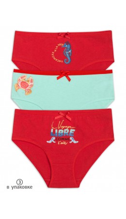 Трусы для девочек Лазурный/коралловый/коралловый(21/16/16)