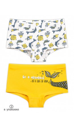 Трусы для девочек Белый/желтый(2/11)