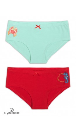 Трусы для девочек Голубой/коралловый(9/16)