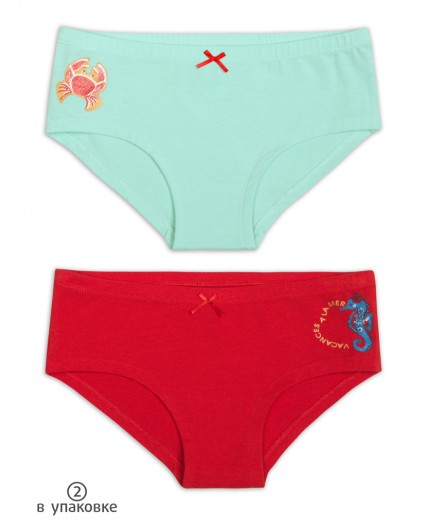 Трусы для девочек Голубой/коралловый(9/16)