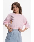 Футболка-топ для девочек Бледно-розовый(65)