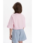 Футболка-топ для девочек Бледно-розовый(65)
