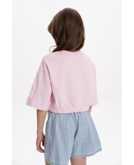 Футболка-топ для девочек Бледно-розовый(65)