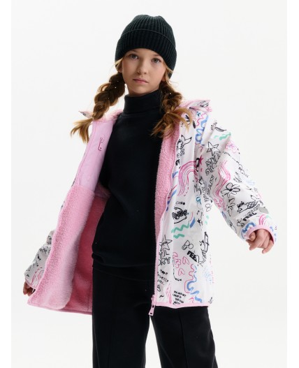 Двусторонняя ветровка для девочек Розовый(37)