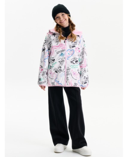 Двусторонняя ветровка для девочек Розовый(37)