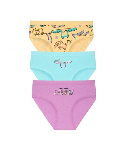 набор трусов для девочек Лаванда/лазурный/желтый(20/21/11)