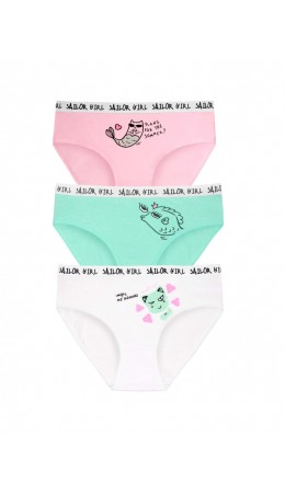 набор трусов для девочек Светло-розовый/ментол/белый(58/27/2)