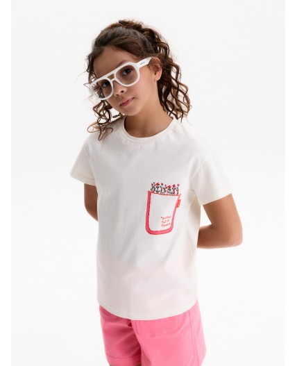 Футболка для девочек Молочный(28)