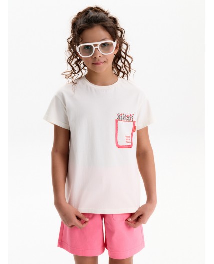 Футболка для девочек Молочный(28)