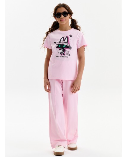 Футболка для девочек Светло-розовый(58)