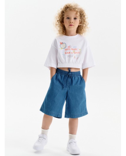 Футболка-топ для девочек Белый(2)