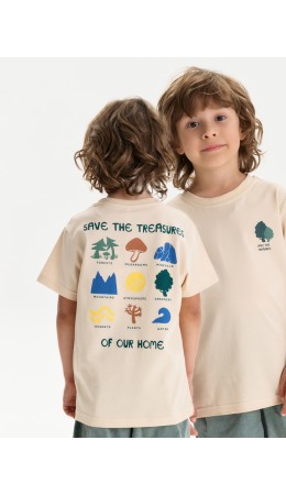 Футболка для мальчиков Кремовый(19)