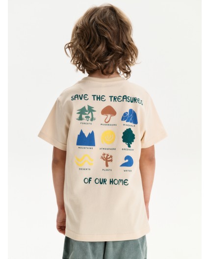 Футболка для мальчиков Кремовый(19)