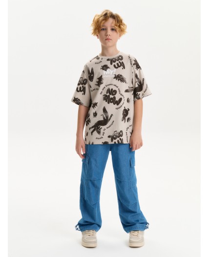 Футболка для мальчиков Светло-серый(53)