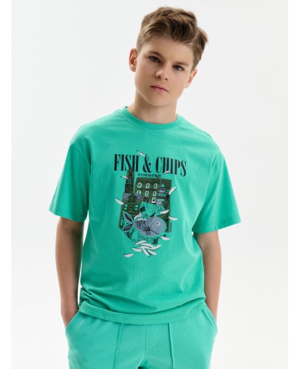 Футболка для мальчиков Ментол(27)