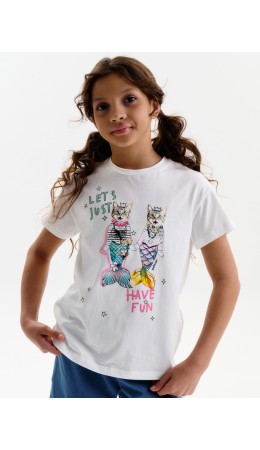 Футболка для девочек Молочный(28)