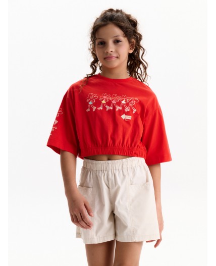 Футболка-топ для девочек Красный(18)