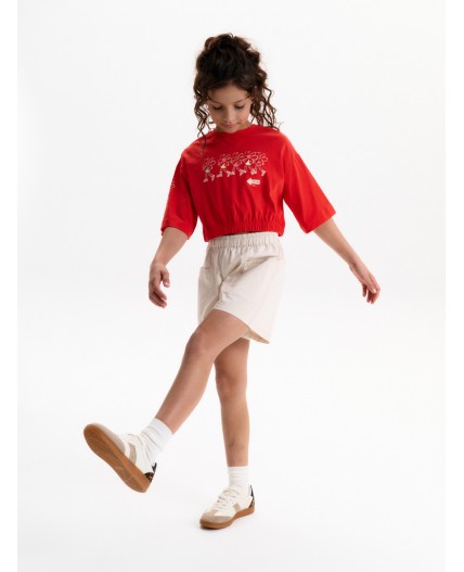 Футболка-топ для девочек Красный(18)