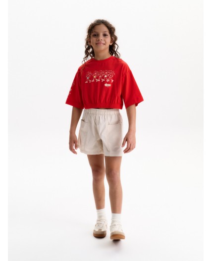 Футболка-топ для девочек Красный(18)