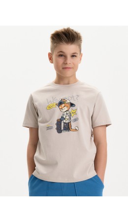 Футболка для мальчиков Светло-серый(53)